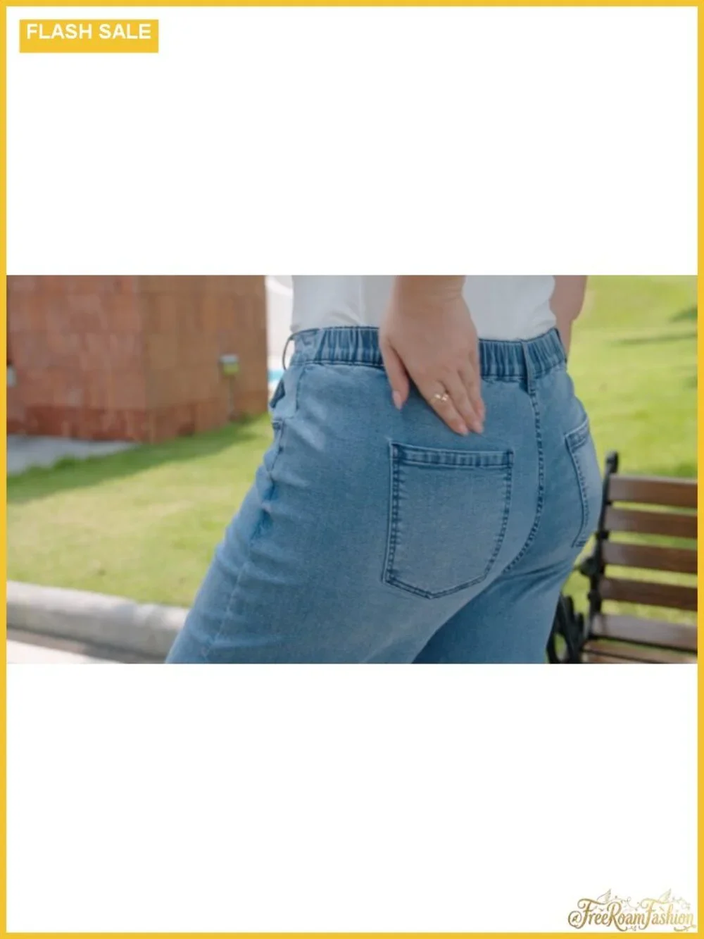 Plus Size High Rise Wide Leg Barrel Jeans Stretchy Denim Pull-On
